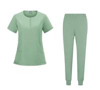 MFWHEFJ Uniforme Enfermera Conjuntos de Uniformes for médico y Enfermera, Traje Cirujano, Ropa enfermería pediátrica, Trabajo, clínica Dental Hospital(Light Green,S)