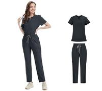 MFWHEFJ Uniforme Enfermera Uniformes médicos Bata Uniforme Mujer artículos de enfermería Accesorios Enfermeras clínica Traje médico salón Belleza SPA(Blue,XXL)