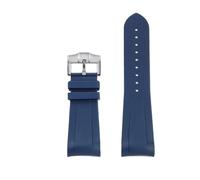 MFXFKOKGAX Correa De Reloj Goma for Extremo Curvo 22 Mm, Compatible for For Tudor, Bronce, Pequeña Flor Cobre, Arco Flores Rojas, Resistente Al Agua, Silicona For Hombre(Blue-silver pin)