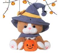 MFYOUPK Peluche De Gato Halloween | Muñeco De Gatito Bruja Con Sombrero Y Capa,Muñeco de Peluche Suave 25 cm para Niños Decoración Dormitorio Sala Sofá Cama | Cumpleaños Fiesta Infantil Regalo para