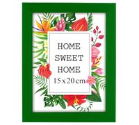 MG Design Marco 15 x 20 cm - color Verde, de madera, con cristal acrílico - para colgar vertical u horizontalmente, sin fondo, para fotos, pósters, puzzles