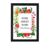 MG Design Marco 20 x 30 cm - color Negro, de madera, con cristal acrílico - para colgar vertical u horizontalmente, sin fondo, para fotos, pósters, puzzles