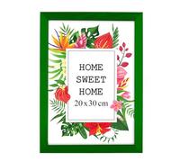 MG Design Marco 20 x 30 cm - color Verde, de madera, con cristal acrílico - para colgar vertical u horizontalmente, sin fondo, para fotos, pósters, puzzles