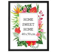 MG Design Marco 40 x 50 cm - color Negro, de madera, con cristal acrílico - para colgar vertical u horizontalmente, sin fondo, para fotos, pósters, puzzles