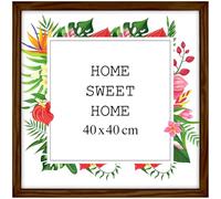 MG Design Marco 40x40 cm - color Marrón, de madera, con cristal acrílico - para colgar vertical u horizontalmente, sin fondo, para fotos, pósters, puzzles