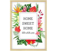 MG Design Marco 48x68,3 cm - color Natural, de madera, con cristal acrílico - para colgar vertical u horizontalmente, sin fondo, para fotos, pósters, puzzles