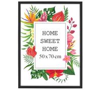 MG Design Marco 50 x 70 cm - color Negro, de madera, con cristal acrílico - para colgar vertical u horizontalmente, sin fondo, para fotos, pósters, puzzles