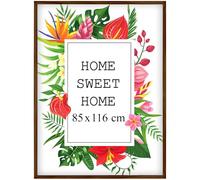 MG Design Marco 85x116 cm - color Marrón, de madera, con cristal acrílico - para colgar vertical u horizontalmente, sin fondo, para fotos, pósters, puzzles