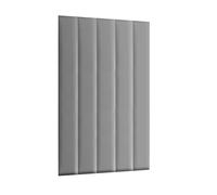 Mg Design Paneles de Pared 15 x 120 cm Acolchados - para un Montaje Muy fácil por Cuenta Propia, de Cuero sintético, con Relleno Suave, Color Gris - cabecero Decorativo para Dormitorio, Oficina