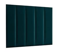 Mg Design Paneles de Pared 30 x 120 cm Acolchados - para un Montaje Muy fácil por Cuenta Propia, de Terciopelo, con Relleno Suave, Color mar Oscuro - cabecero Decorativo para Dormitorio, Oficina