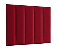 MG Design Paneles de Pared 30 x 120 cm Acolchados - para un Montaje Muy fácil por Cuenta Propia, de Terciopelo, con Relleno Suave, Color Rojo - cabecero Decorativo para Dormitorio, Oficina