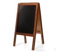 MG Design Pizarra caballete de madera 50 × 90 cm - pizarra negra de doble cara, plegable y fácil de limpiar, ideal para menú de bar, restaurante o tienda