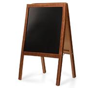 MG Design Pizarra caballete de madera 60 × 100 cm - pizarra negra de doble cara, plegable y fácil de limpiar, ideal para menú de bar, restaurante o tienda