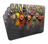 MG Design Set de 4 manteles Individuales de Corcho para Plato - Spices 15 - 30 × 40 cm - Resistentes al Calor y fáciles de Limpiar