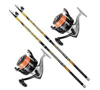 MG FISHING Kit Surfcasting Trabucco 2 cañas Trabucco Vektor Pro Surf 2024 4 m 150 g + 2 carretes Trabucco ya embobbinados (2 VEKTOR 4MT 150GR + 2 DAYTON 8000)