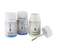 MG PRIME Lápices de retoque para Kawasaki 35K Candy Flat Blazed Gre +1K | Pintura para motos, Kit capa de fondo + base + barniz, Frascos de pintura con pincel, 50ml cada uno