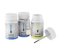 MG PRIME Lápices de retoque para Lexus 085 Sonic Quartz + barniz | Eminent White Pearl, Pintura automotriz, Kit capa de fondo + base + barniz, Frascos de pintura con pincel, 50ml cada uno