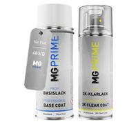 MG PRIME Pintura automotriz Set botes de spray 2 componentes para Fiat 483/B Blu Mare/Mare Blau Pintura base pintura transparente de 2 componentes aerosol