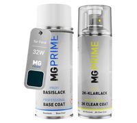 MG PRIME Pintura automotriz Set botes de spray 2 componentes para Ford 32W Viridian Green Pearl/Veridian Grün Metallic Pintura base pintura transparente de 2 componentes aerosol