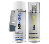 MG PRIME Pintura automotriz Set botes de spray 2 componentes para Volkswagen VW LG5W / G5W / 9F Titan Blue Metallic Pintura base pintura transparente de 2 componentes aerosol