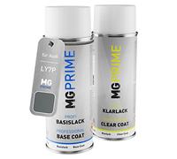 MG PRIME Pintura automotriz Set de aerosoles para Audi LY7P / Y7P / Z6 Titan Metallic Pintura base pintura transparente, bote de spray de 400 ml
