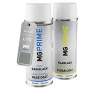 MG PRIME Pintura automotriz Set de aerosoles para Audi LY7Q / Y7Q / 4A Atlasgrau Metallic/Atlas Grey Metallic Pintura base pintura transparente, bote de spray de 400 ml