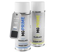 MG PRIME Pintura automotriz Set de aerosoles para BMW 181 Diamantschwarz Metallic/Diamond Black Metallic Pintura base pintura transparente, bote de spray de 400 ml