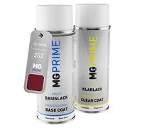 MG PRIME Pintura automotriz Set de aerosoles para BMW 252 Calypsorot Metallic/Calypso Red Metallic Pintura base pintura transparente, bote de spray de 400 ml