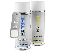 MG PRIME Pintura automotriz Set de aerosoles para BMW 300/751 Alpinweiss III/Alpine White 3 Pintura base pintura transparente, bote de spray de 400 ml