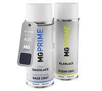 MG PRIME Pintura automotriz Set de aerosoles para BMW A35 Monacoblau Metallic/Monaco Blue Metallic Pintura base pintura transparente, bote de spray de 400 ml