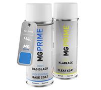 MG PRIME Pintura automotriz Set de aerosoles para BMW M40 / NA1 Cordoba Blau Pintura base pintura transparente, bote de spray de 400 ml