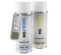 MG PRIME Pintura automotriz Set de aerosoles para BMW M44 Oliv Uni Matt Pintura base pintura transparente, bote de spray de 400 ml