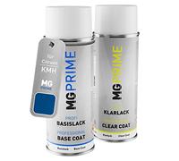 MG PRIME Pintura automotriz Set de aerosoles para Citroen KMH Bleu Grand Pavois Metallic/Poseidon Blue Metallic Pintura base pintura transparente, bote de spray de 400 ml