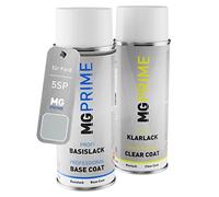 MG PRIME Pintura automotriz Set de aerosoles para Ford 5SP / XSC2431C Moondust Silver Metallic/Plata Perla Pintura base pintura transparente, bote de spray de 400 ml