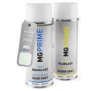 MG PRIME Pintura automotriz Set de aerosoles para Jeep 296/A / 296 Alpine White/Blanc Alpine Pintura base pintura transparente, bote de spray de 400 ml