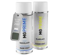 MG PRIME Pintura automotriz Set de aerosoles para Land Rover 2557 / SC1KN Faroe Green Pintura base pintura transparente, bote de spray de 400 ml