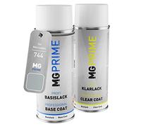 MG PRIME Pintura Automotriz Set de Aerosoles para Mercedes 744 Brillantsilber Metallic/Brilliant Silver Metallic Pintura Base Transparente, Bote de Spray de 400 ml