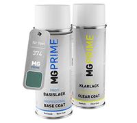 MG PRIME Pintura automotriz Set de aerosoles para Opel 374 / FM/JX/45L Classic Green Metallic Pintura base pintura transparente, bote de spray de 400 ml