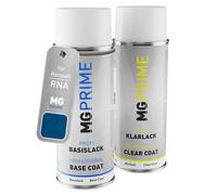 MG PRIME Pintura automotriz Set de aerosoles para Renault RNA Bleu Extreme Nacre Metallic/Rivierablau Perl Metallic Pintura base pintura transparente, bote de spray de 400 ml
