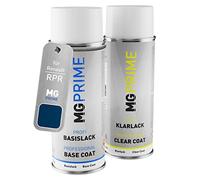 MG PRIME Pintura automotriz Set de aerosoles para Renault RPR Bleu Cosmos Nacre/Kosmos-Blau Metallic Pintura base pintura transparente, bote de spray de 400 ml