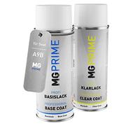 MG PRIME Pintura automotriz Set de aerosoles para Seat A9B / B7 Blanco Frio/Schneeweiss Pintura base pintura transparente, bote de spray de 400 ml