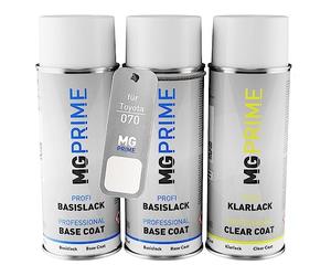 MG PRIME Pintura automotriz Set de aerosoles para Toyota 070 White Pearl Crystal Shine/Blizzard Pearl Fondo pintura base pintura transparente bote de spray 400 ml