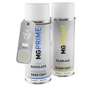 MG PRIME Pintura automotriz Set de aerosoles para Toyota 1J7 Sonic Titanium/Atomic Silver Metallic Pintura base pintura transparente, bote de spray de 400 ml