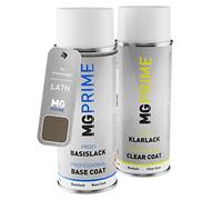 MG PRIME Pintura automotriz Set de aerosoles para Volkswagen VW LA7N / A7N / Z1 Limestone Grey Metallic Pintura base pintura transparente, bote de spray de 400 ml