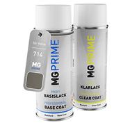 MG PRIME Pintura automotriz Set de aerosoles para Volvo 714 Osmium Grey Metallic/Osmium Grau Metallic Pintura base pintura transparente, bote de spray de 400 ml