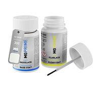 MG PRIME Pintura automotriz Set de lápices de retoque para BMW 300/751 Alpinweiss III/Alpine White 3 Pintura base pintura transparente, 50 ml cada uno