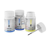 MG PRIME Pintura automotriz Set de lápices de retoque para KIA SWP Snow White Pearl/Schneeweiss Perleffekt Pintura de fondo/base pintura transparente, 50 ml cada uno