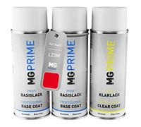 MG PRIME Pintura automotriz Sprays para Audi LZ3M / Z3M / N9 Misanorot. +1K | Misano Red Pearl / Misanorot Perleffekt, Kit capa de fondo + base + barniz, Aerosoles 400ml