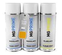 MG PRIME Pintura automotriz Sprays para Nissan EAV Sunlight Yellow Pe. +1K | Solar Yellow Pearl / Sunlight Yellow Pearl, Kit capa de fondo + base + barniz, Aerosoles 400ml