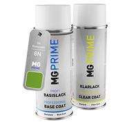 MG PRIME Pintura para motos Spray para Kawasaki 8N Candy Lime Green Me. +1K | Candy Lime Green Metallic, Kit capa de base + barniz, Aerosoles 400ml